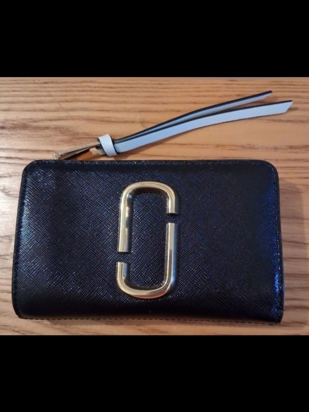 NWOT Marc Jacobs Snapshot Grey & Black Leather Colorblock Casual Everyday Wallet
